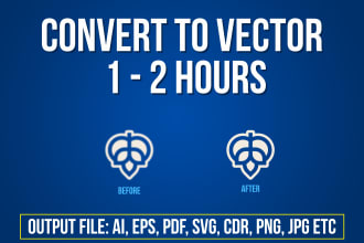 recreate logo or any vector tracing within 2 hours