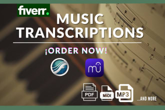 do transcriptions and sheet music by ear from audio or video