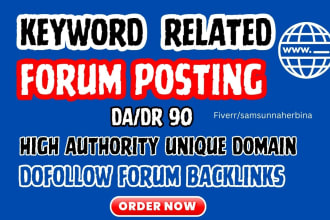 do professional white hat contextual forum posting for high da backlinks