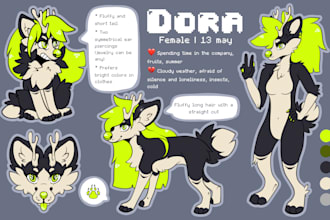 draw ref sheet for your furry fursona character