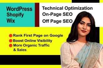 optimize onpage and off page SEO of wix, wordpress, shopify website