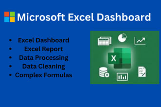 design ms excel dashboard, spreadsheet reports and do data visualization
