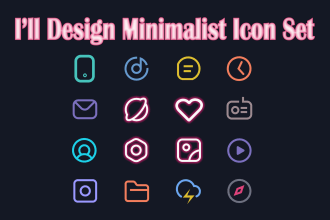 design a minimalist and futuristic custom icon set