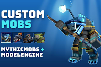 create custom minecraft mobs or models with mythicmobs