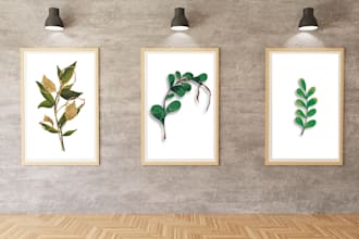 provide minimalistic leaf wall art perfect for home decoration and etsy shops