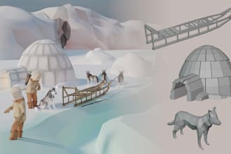 model low poly environments and props