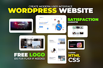 do modern UI wordpress website, logo and flyer