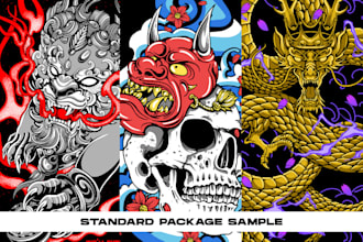 do japanese or anime streetwear t shirt design for you