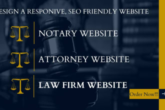 design responsive notary website, notary landing page, notary logo
