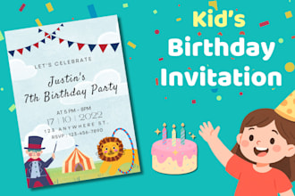 design adorable kids birthday invitation