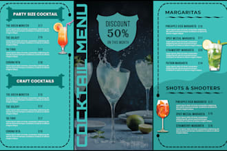 design restaurant menu, food menu, price list or brochure