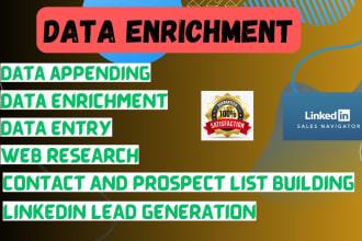 do data enrichment, linkedin research and data mining