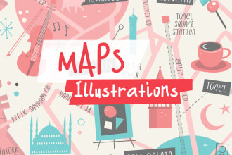 create a cute custom illustrated map for you