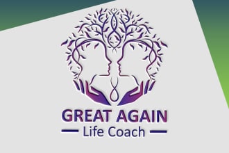 design wellness spa life coach beauty body yoga health logo