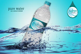 create a advertisment of a water bottle