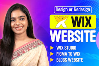create wix website design, redesign wix, develop wix studio website landing page