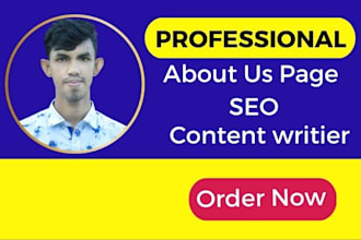 write SEO content for your about us page