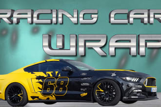 design modern racing car wrap ,sports car, formula car wrap