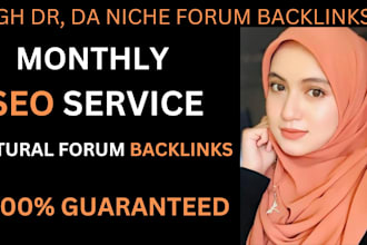 do manual placement high dr da niche forum backlinks