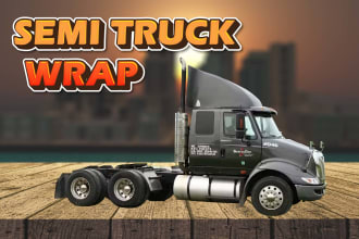 create professional semi truck wrap box truck, long trailer, box trailer design