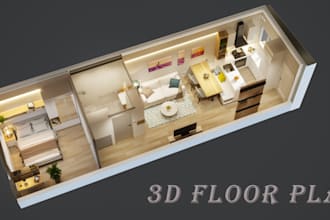 create photorealistic 3d floor plan renders and 2d layout renders