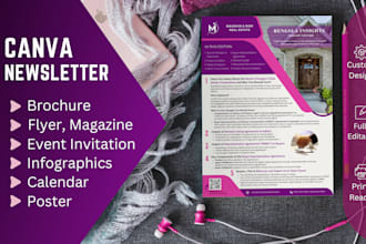 design canva newsletter, magazine, flyer, poster