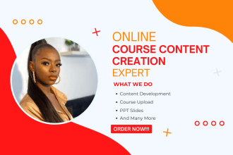 create your online course content, elearning content development, course upload