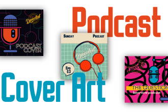 design professional podcast cover art and logo
