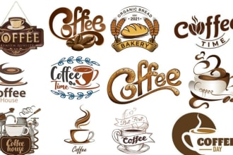 design tea, coffee, drink, food, ice cream, bakery logo