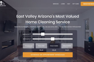 create cleaning service website, office, house cleaning website, booking koala