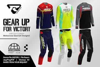 create a professional mx motocross jersey and pants design concept