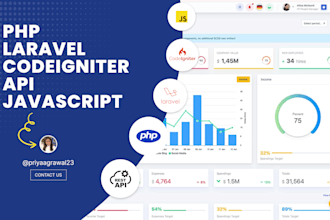 develop php laravel website codeigniter,design, API, PHP developer and customize