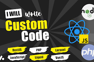 write custom javascript jquery html php reactjs nodejs code