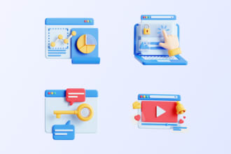 professional 3d icon design for your website, app or brand