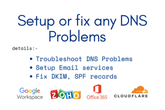 setup or fix any dns a, cname, mx, spf, dkim records