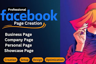 create and setup a professional facebook page, with seo, logo and cover design