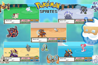 make pokemon style sprites and pixelart