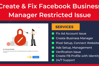 create and fix facebook business manager, ads account