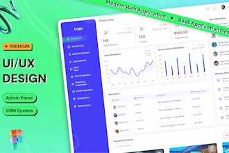 design dashboard, web app, saas UI UX, CRM and admin panel UI UX design