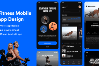 design fitness app, workout app nutrition app, health app
