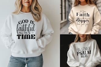 create custom typography christian t shirt design
