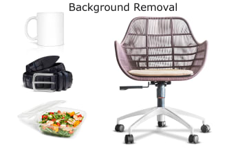cutout images or background removal , retouching with white transparent