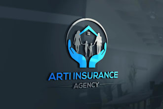 create modern financial  accounting insurance logo