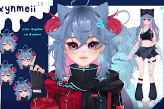 draw professional model live2d vtuber high resolution