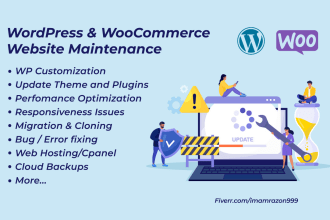 do wordpress maintenance, website updates and technical support