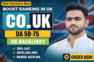 provide co UK backlinks having da 50 to 75 dofollow parament links