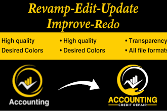 revamp, edit, update and improve your logo