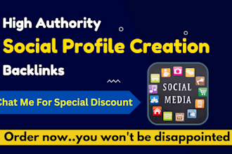 create HQ social profile creation backlinks or profile setup