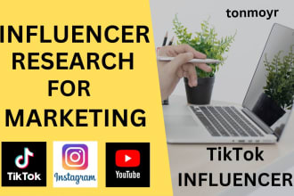 do tiktok, youtube, instagram influencer research or marketing outreach