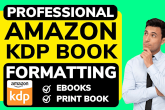 amazon KDP formatting and layout design for ebook and paperback
